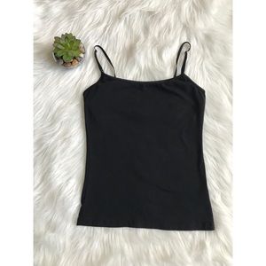 Black Shelf Cami Bra Tank Top